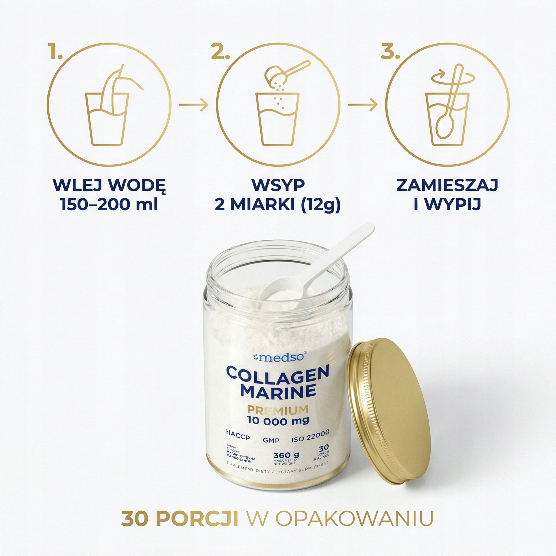 MARINE COLLAGEN KOLAGEN RYBI 10 000 MANGO-CYTRYNA 360G