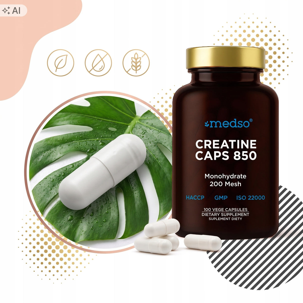 Creatine Caps 850 100kaps.