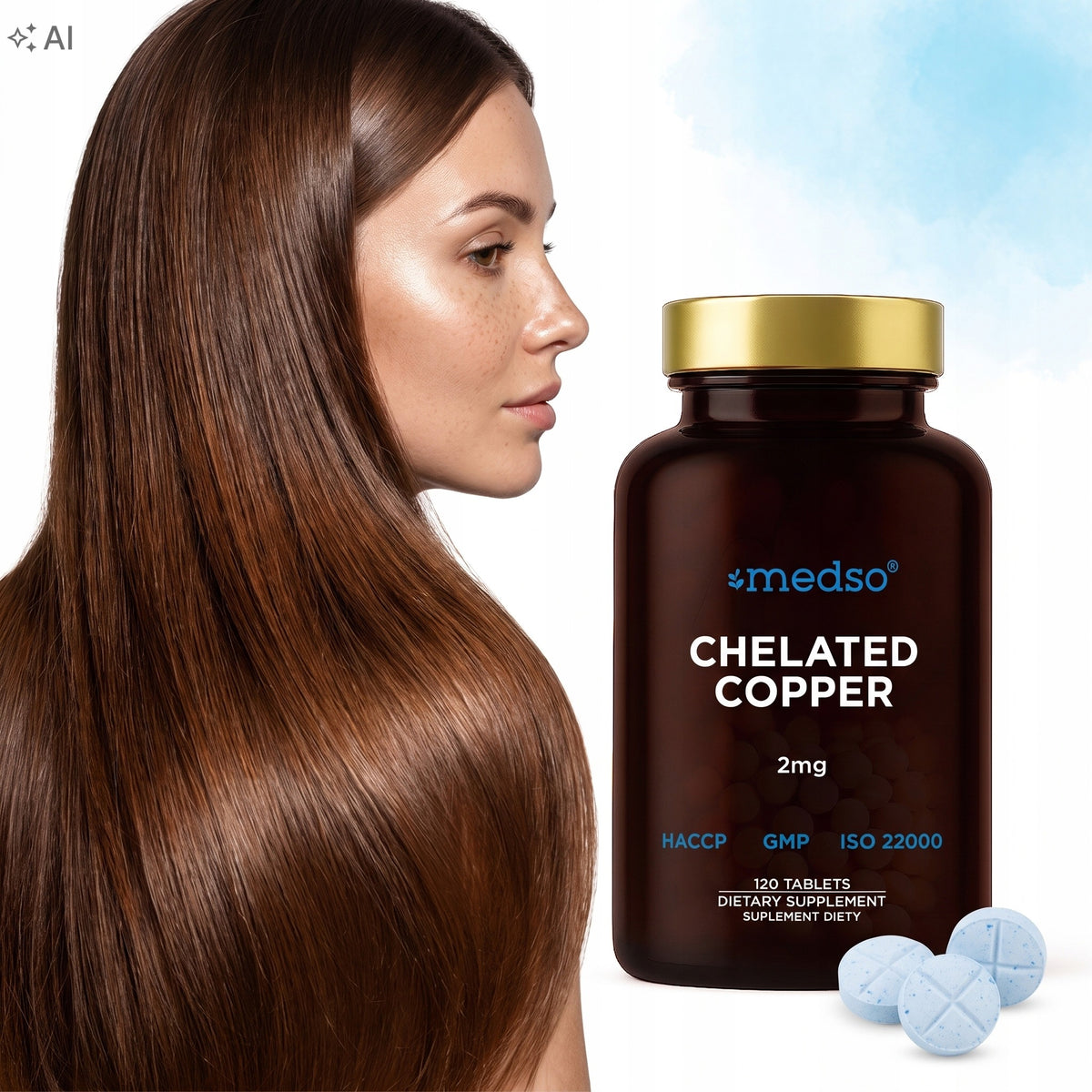 Miedź Chelatowana Chelated Copper 2mg 120tabl.