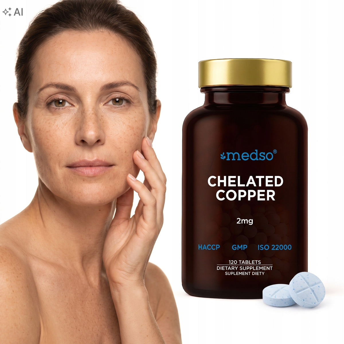 Miedź Chelatowana Chelated Copper 2mg 120tabl.