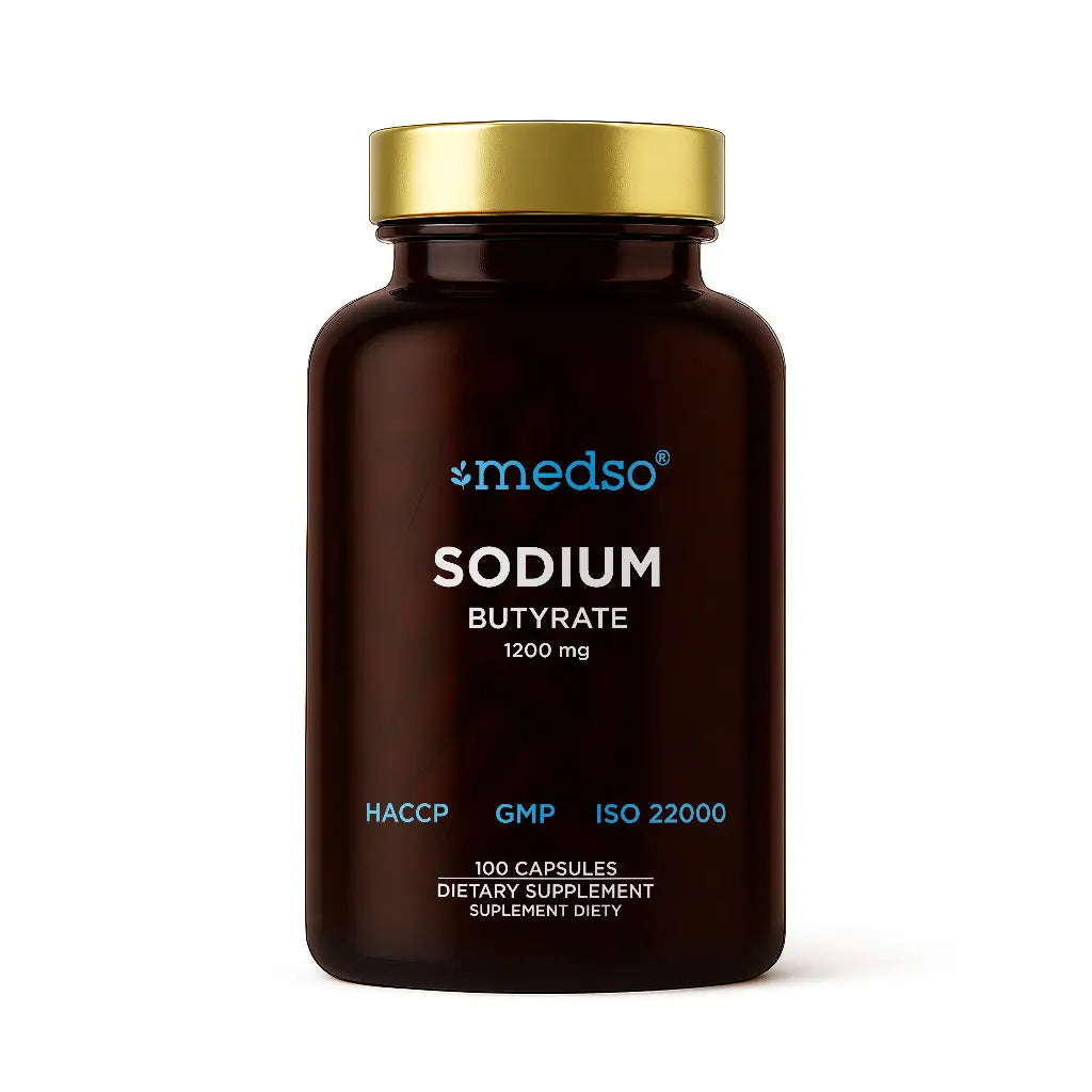 Maślan sodu Sodium Butyrate 1200mg 100kaps. Medso® suplement diety