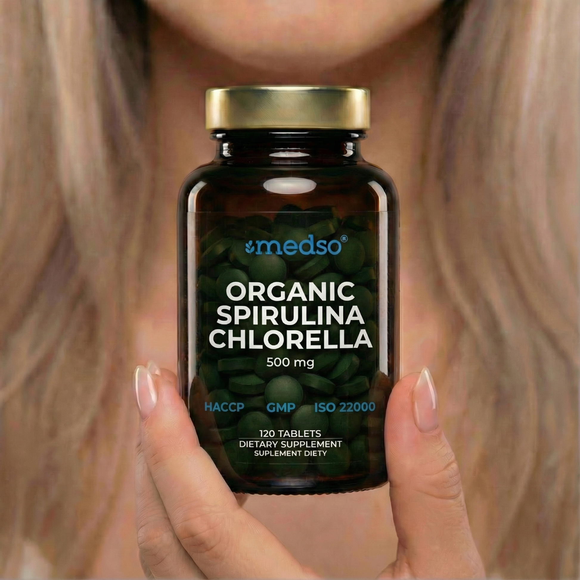Organic Spirulina Chlorella 500mg 120tabs.
